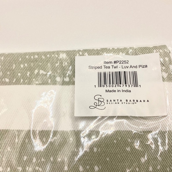 Santa Barbara: All you need is Love and Pizza Tea Towel.  New - Picture 3 of 3